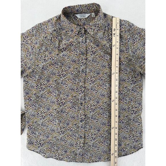 & Other Stories Silk Floral Blouse Long Sleeve Top Button up Shirt White 4 S - Picture 10 of 10